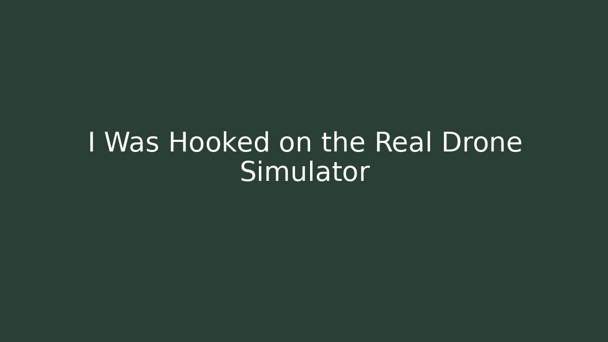 I Was Hooked on the Real Drone Simulator