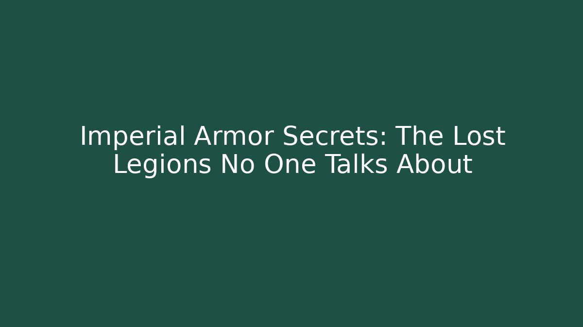 Imperial Armor Secrets: The Lost Legions No One Talks About - Método de Aprovação