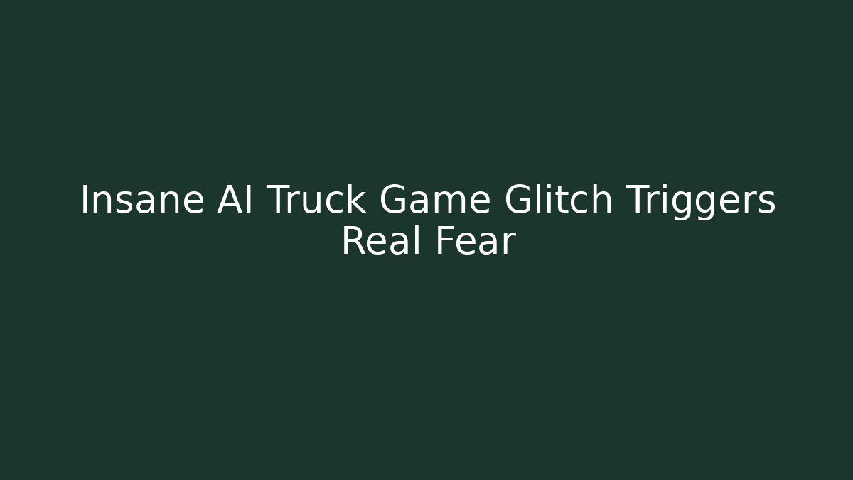 Insane AI Truck Game Glitch Triggers Real Fear