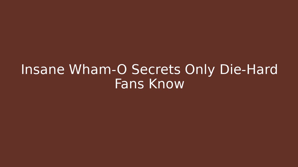 Insane Wham-O Secrets Only Die-Hard Fans Know