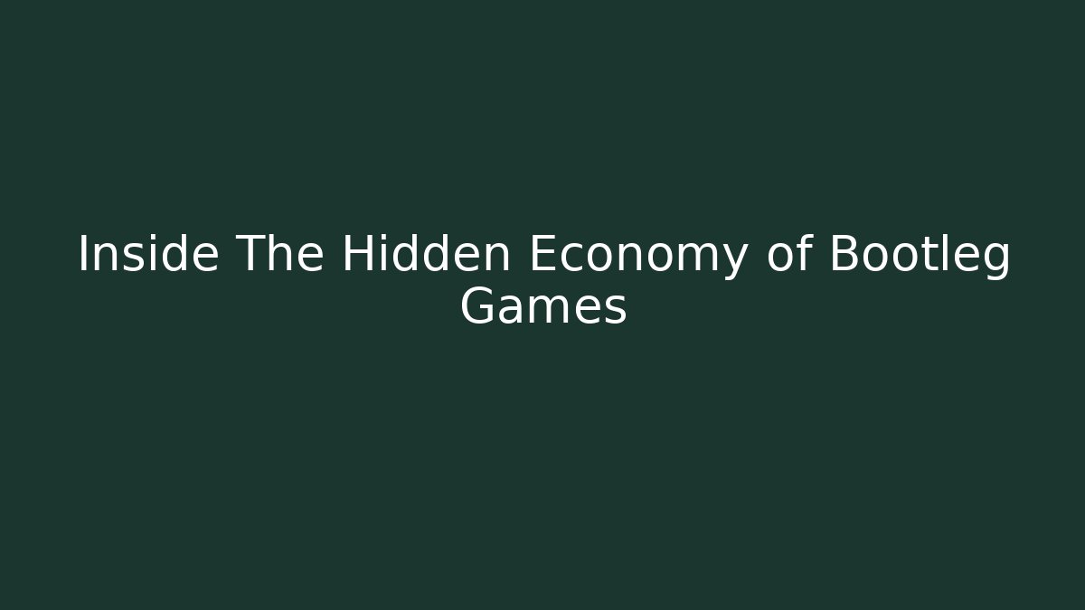 Inside The Hidden Economy of Bootleg Games