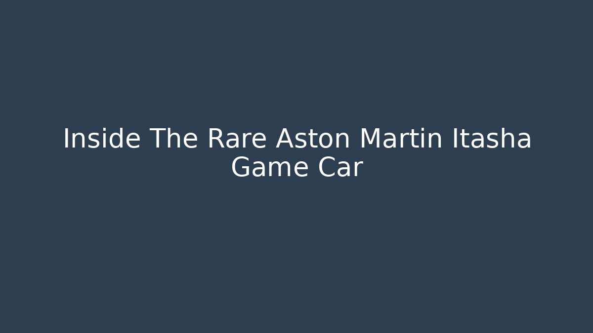 Inside The Rare Aston Martin Itasha Game Car
