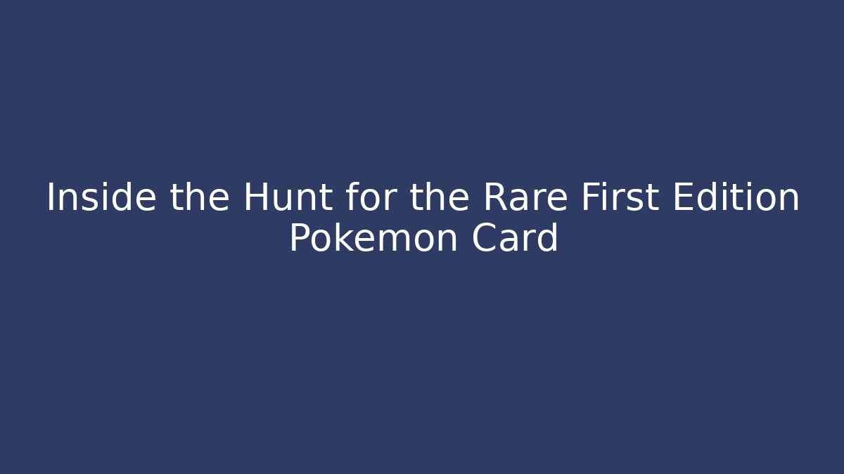 Inside the Hunt for the Rare First Edition Pokémon Card