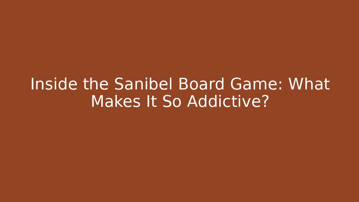 Inside the Sanibel Board Game: What Makes It So Addictive? - Método de Aprovação