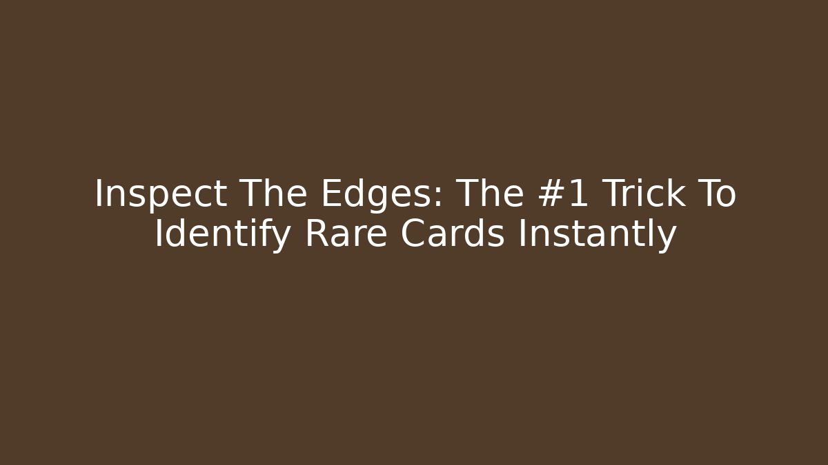 Inspect The Edges: The #1 Trick To Identify Rare Cards Instantly