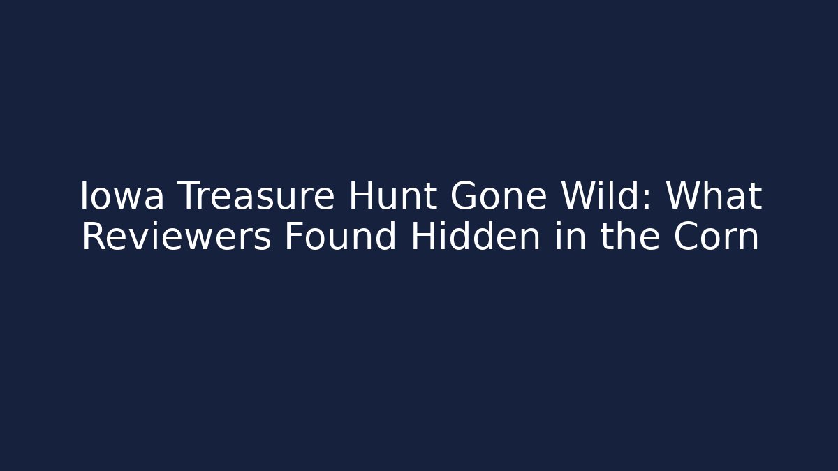 Iowa Treasure Hunt Gone Wild: What Reviewers Found Hidden in the Corn