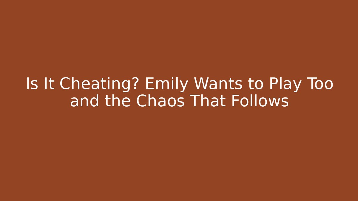 Is It Cheating? Emily Wants to Play Too and the Chaos That Follows