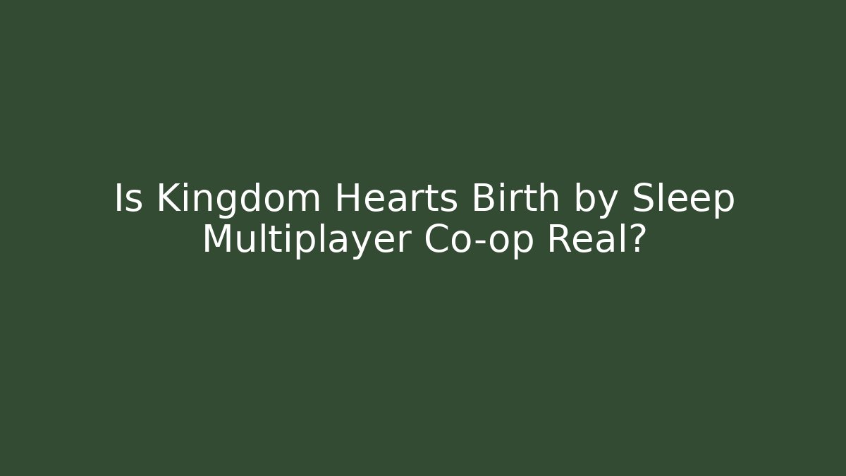 Is Kingdom Hearts Birth by Sleep Multiplayer Co-op Real?