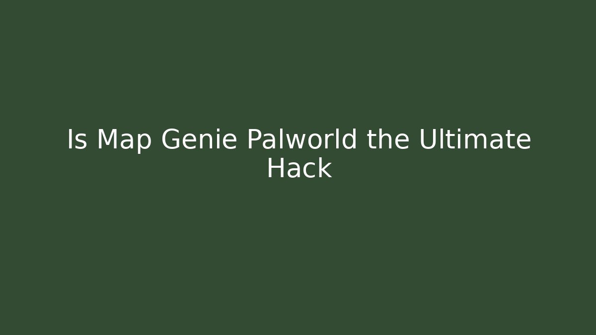 Is Map Genie Palworld the Ultimate Hack