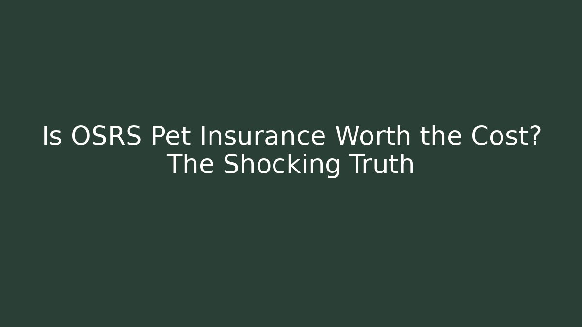 Is OSRS Pet Insurance Worth the Cost? The Shocking Truth