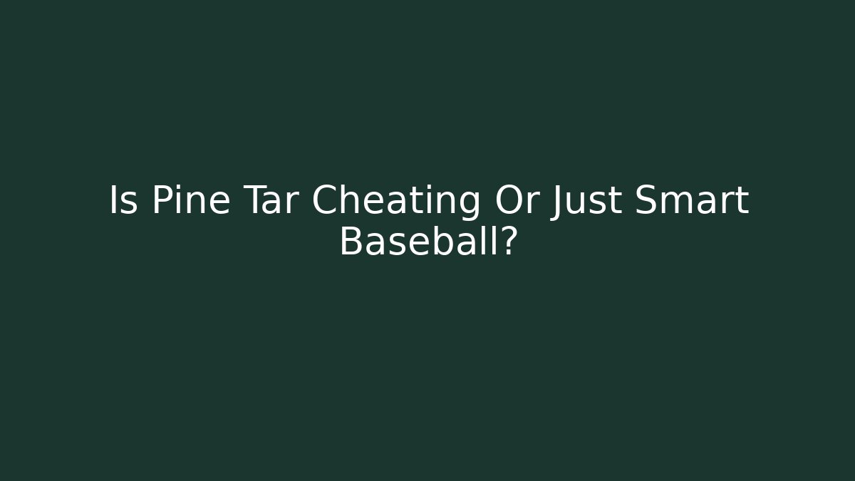Is Pine Tar Cheating Or Just Smart Baseball?