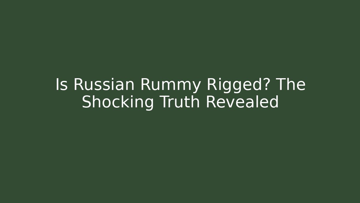 Is Russian Rummy Rigged? The Shocking Truth Revealed