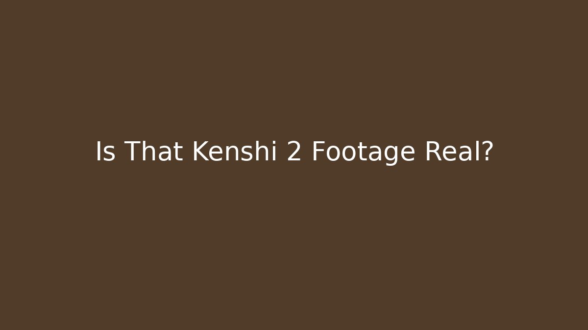 Is That Kenshi 2 Footage Real?