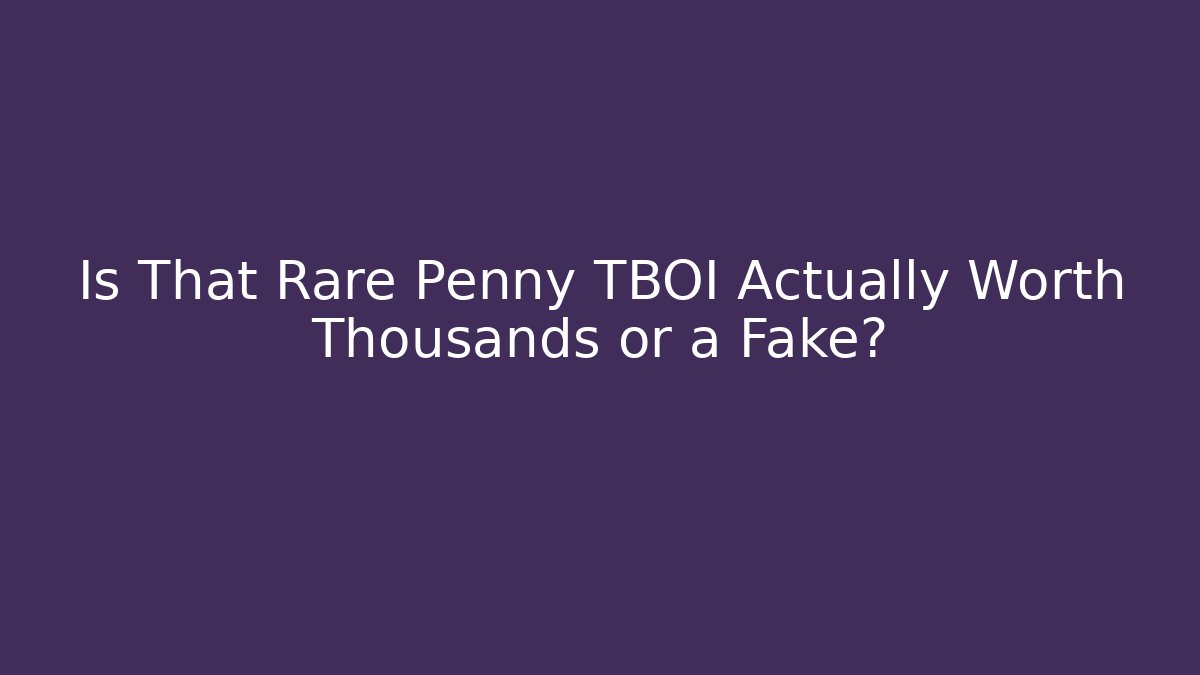 Is That Rare Penny TBOI Actually Worth Thousands or a Fake?