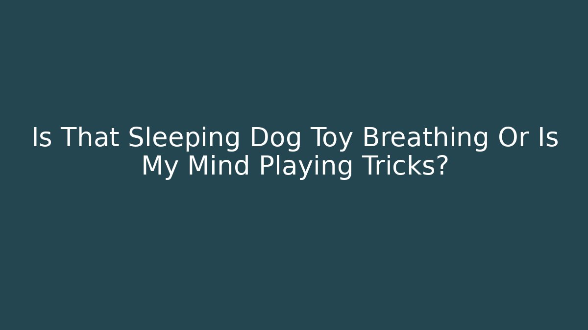 Is That Sleeping Dog Toy Breathing Or Is My Mind Playing Tricks?