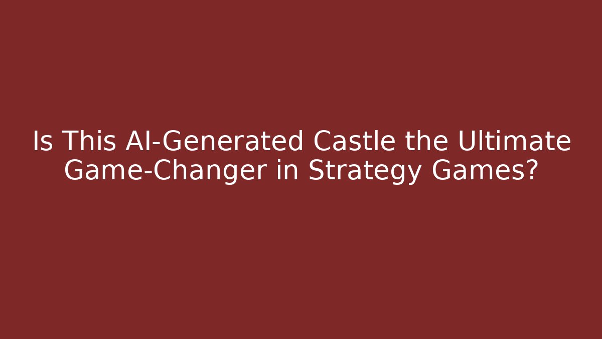 Is This AI-Generated Castle the Ultimate Game-Changer in Strategy Games?