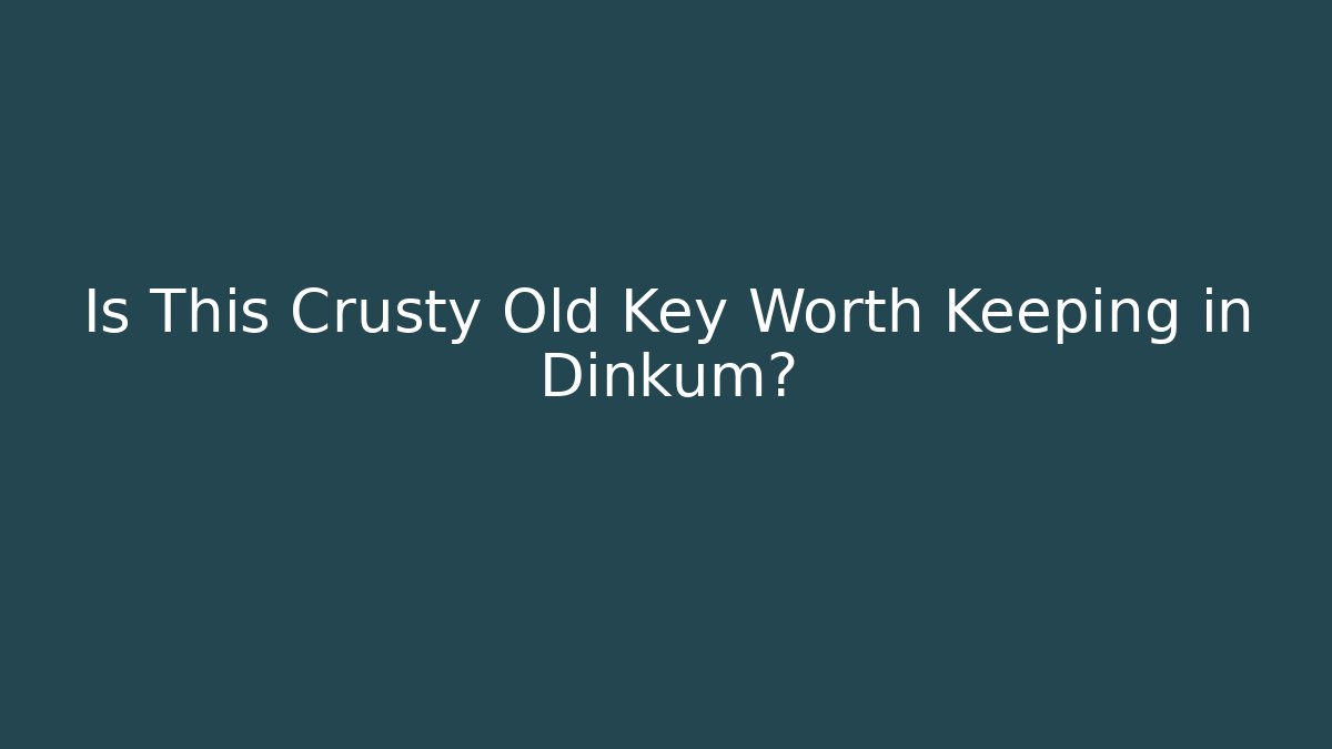 Is This Crusty Old Key Worth Keeping in Dinkum?