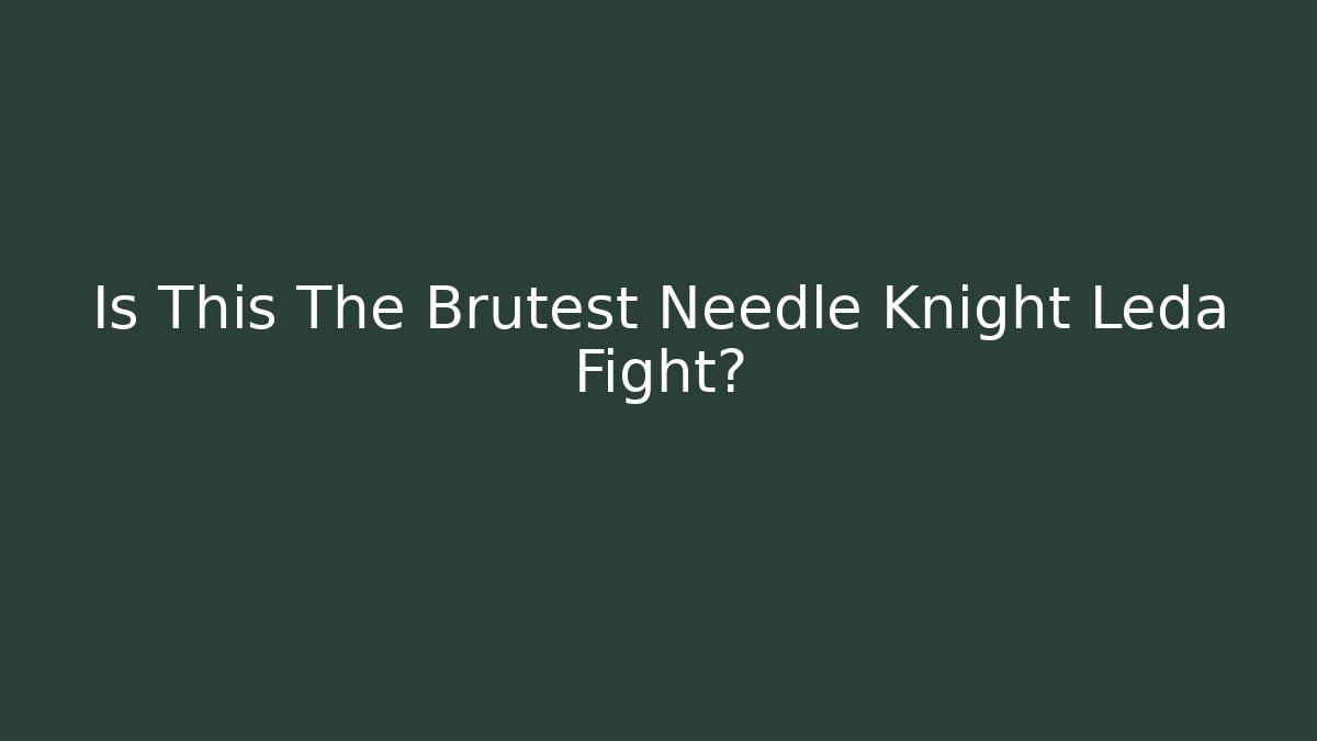 Is This The Brutest Needle Knight Leda Fight?