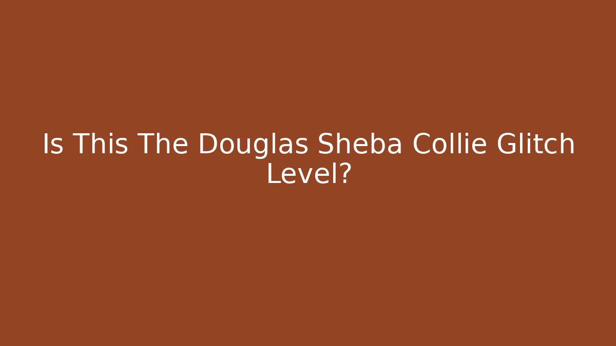 Is This The Douglas Sheba Collie Glitch Level?