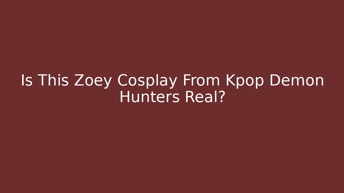 Is This Zoey Cosplay From Kpop Demon Hunters Real?