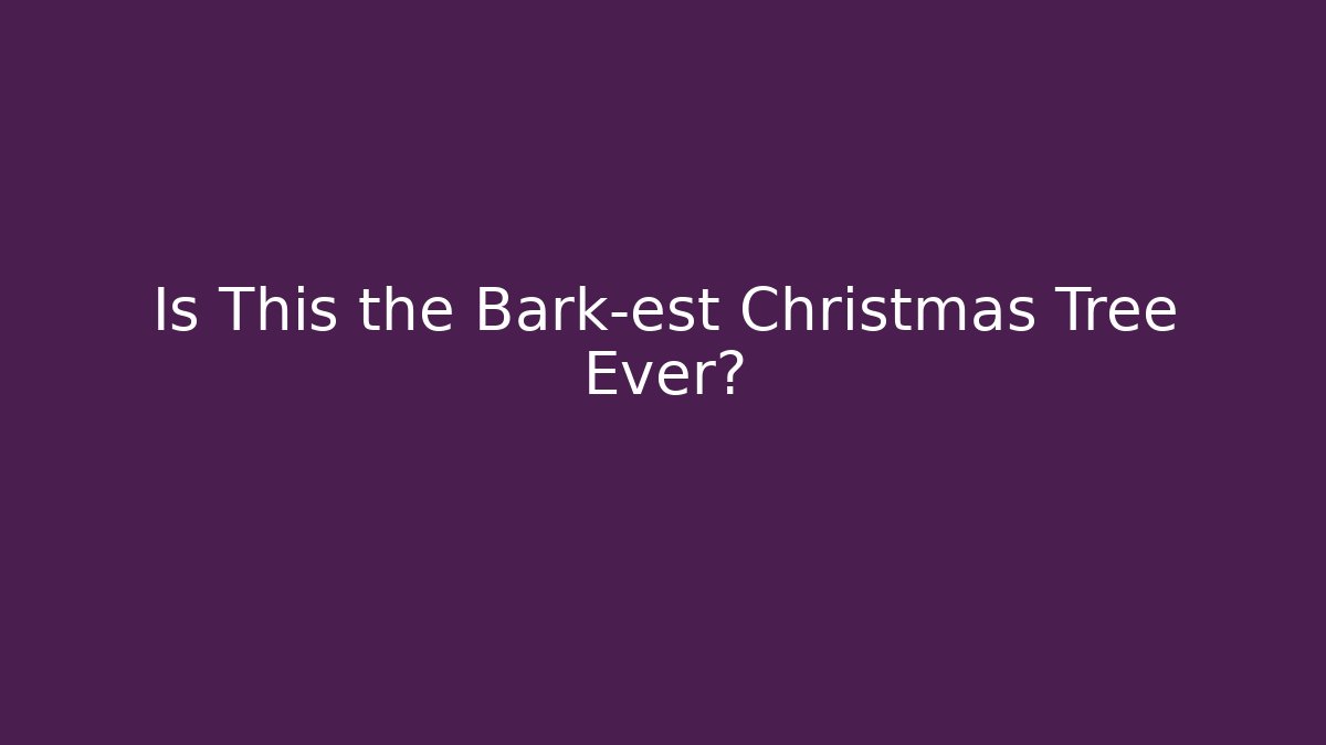 Is This the Bark-est Christmas Tree Ever? - Método de Aprovação