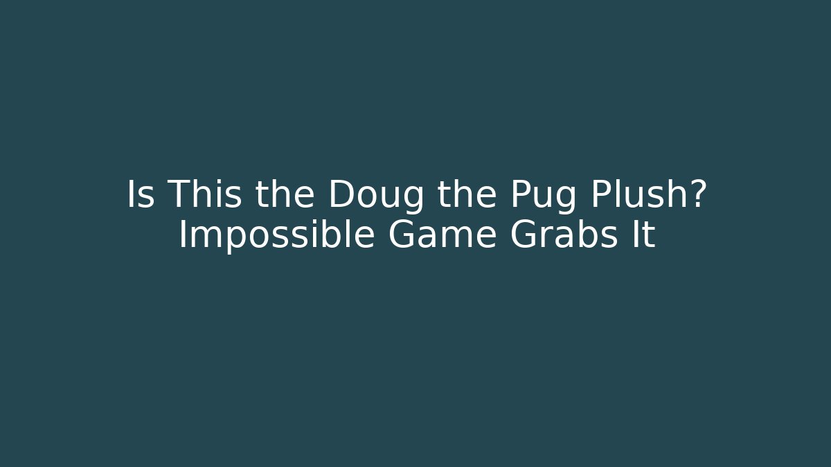 Is This the Doug the Pug Plush? Impossible Game Grabs It