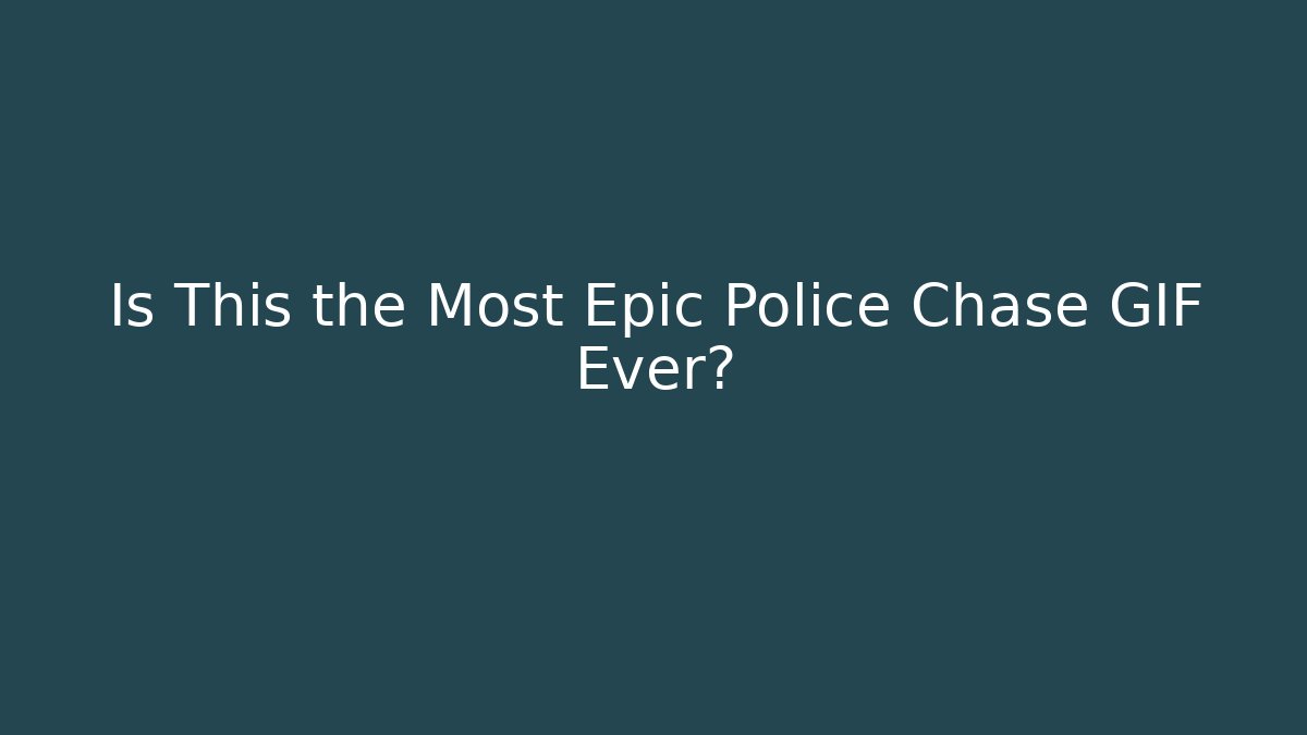 Is This the Most Epic Police Chase GIF Ever?