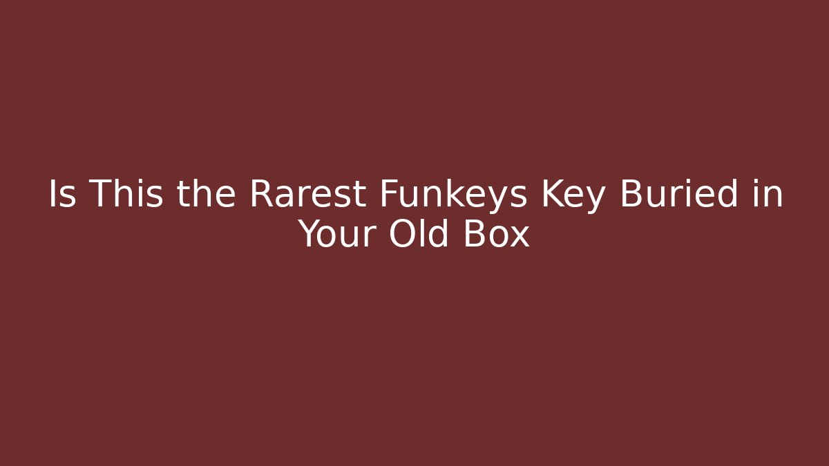 Is This the Rarest Funkeys Key Buried in Your Old Box
