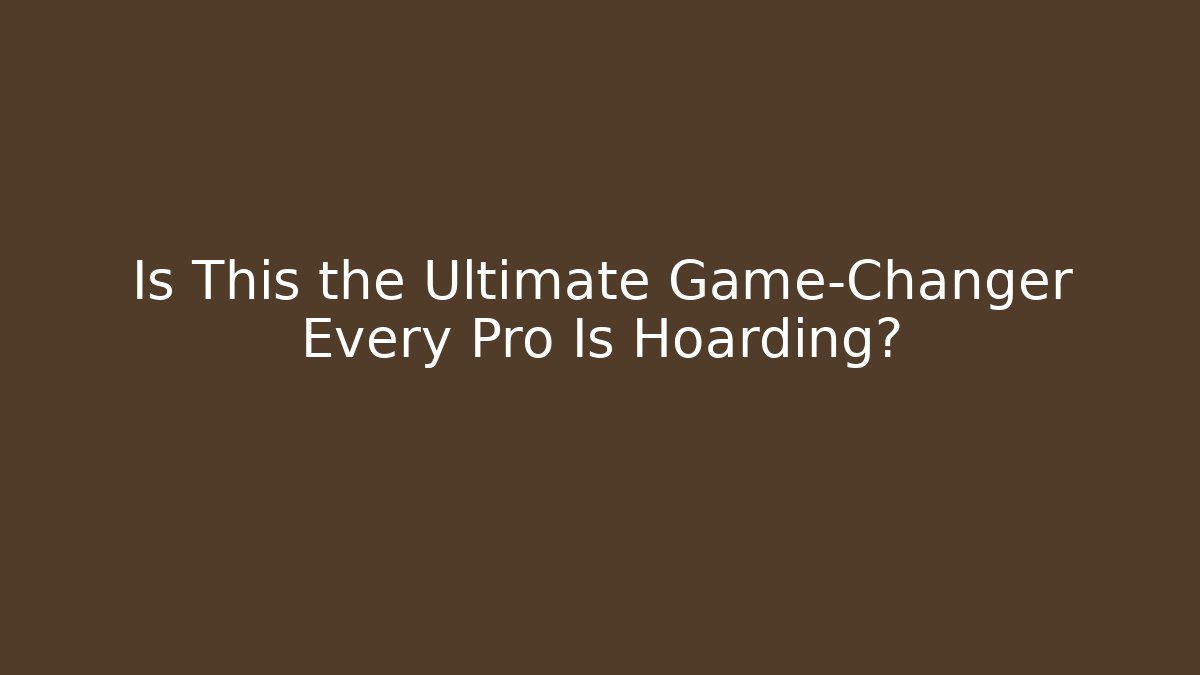 Is This the Ultimate Game-Changer Every Pro Is Hoarding? - Método de Aprovação