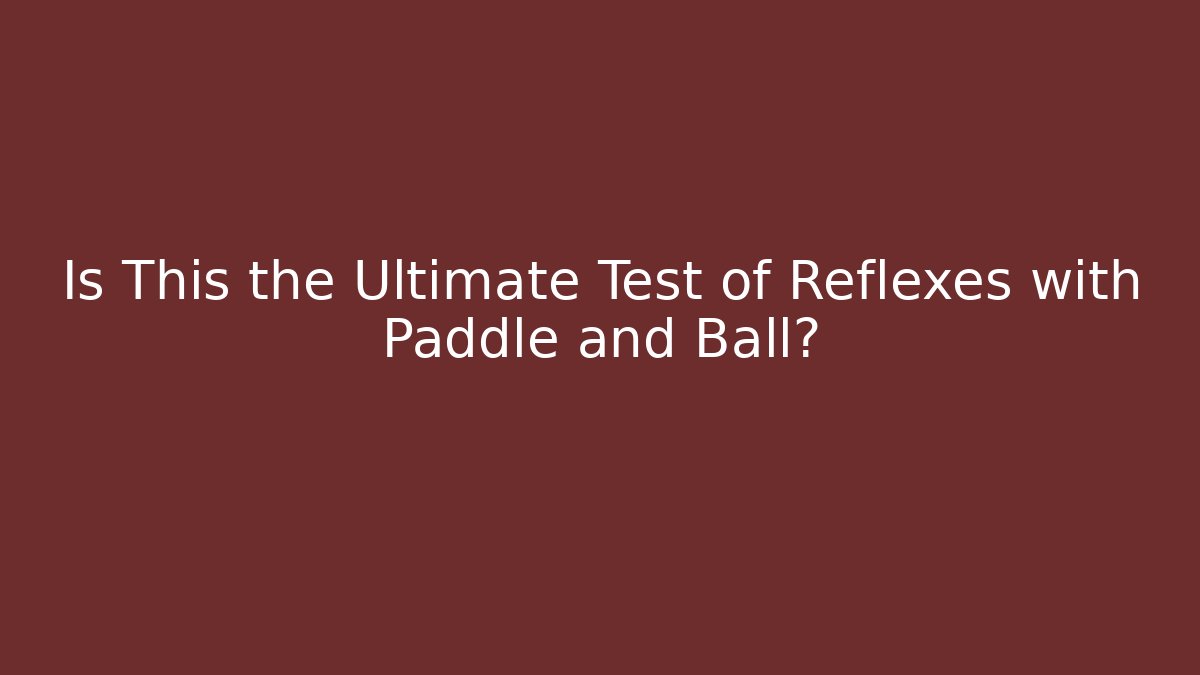 Is This the Ultimate Test of Reflexes with Paddle and Ball?