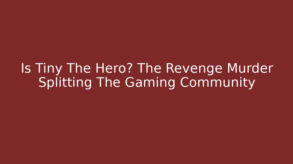 Is Tiny The Hero? The Revenge Murder Splitting The Gaming Community