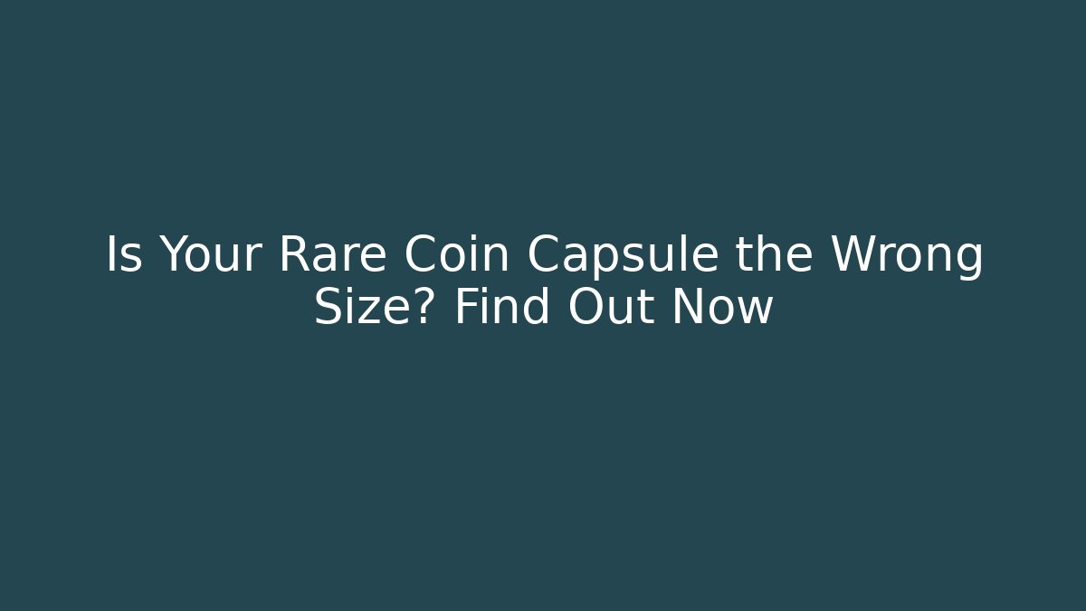 Is Your Rare Coin Capsule the Wrong Size? Find Out Now