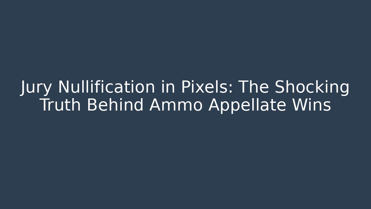 Jury Nullification in Pixels: The Shocking Truth Behind Ammo Appellate Wins - Método de Aprovação