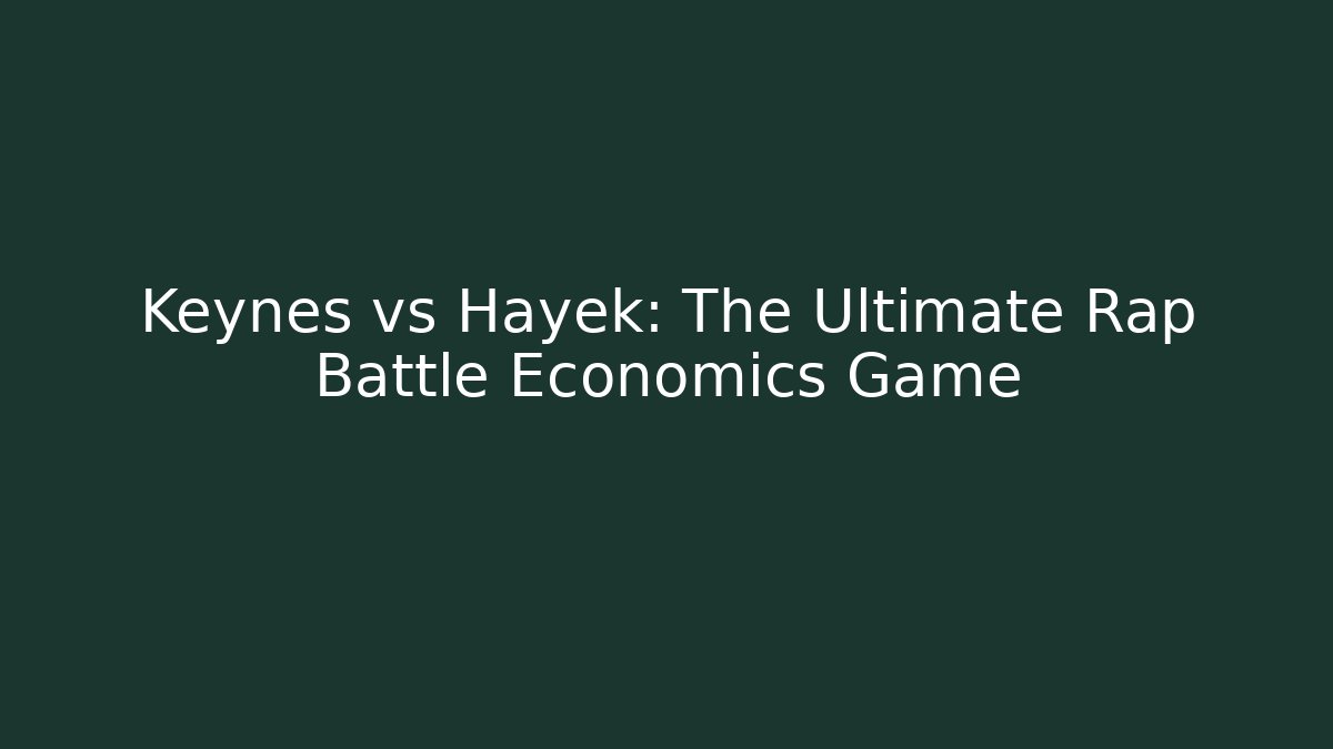 Keynes vs Hayek: The Ultimate Rap Battle Economics Game