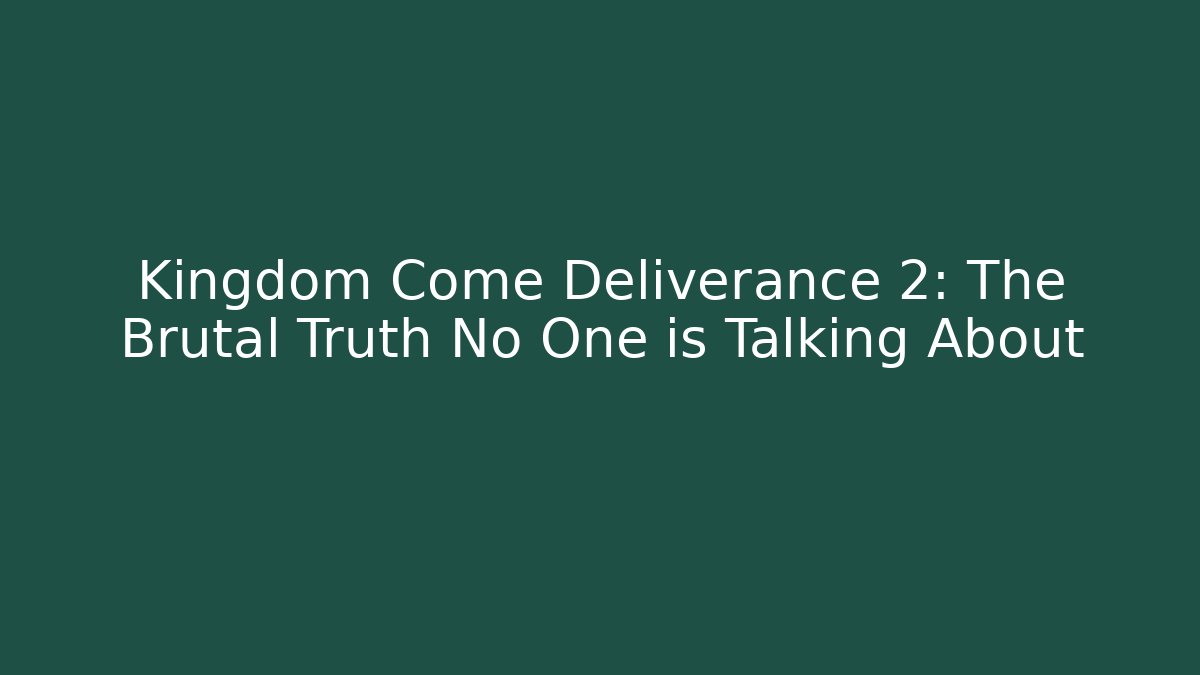 Kingdom Come Deliverance 2: The Brutal Truth No One is Talking About - Método de Aprovação