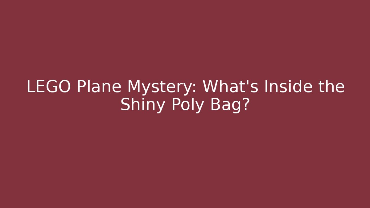 LEGO Plane Mystery: What's Inside the Shiny Poly Bag?