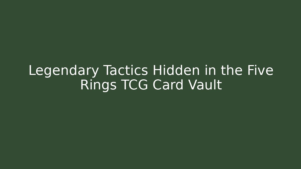 Legendary Tactics Hidden in the Five Rings TCG Card Vault