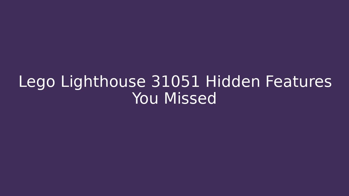 Lego Lighthouse 31051 Hidden Features You Missed - Método de Aprovação