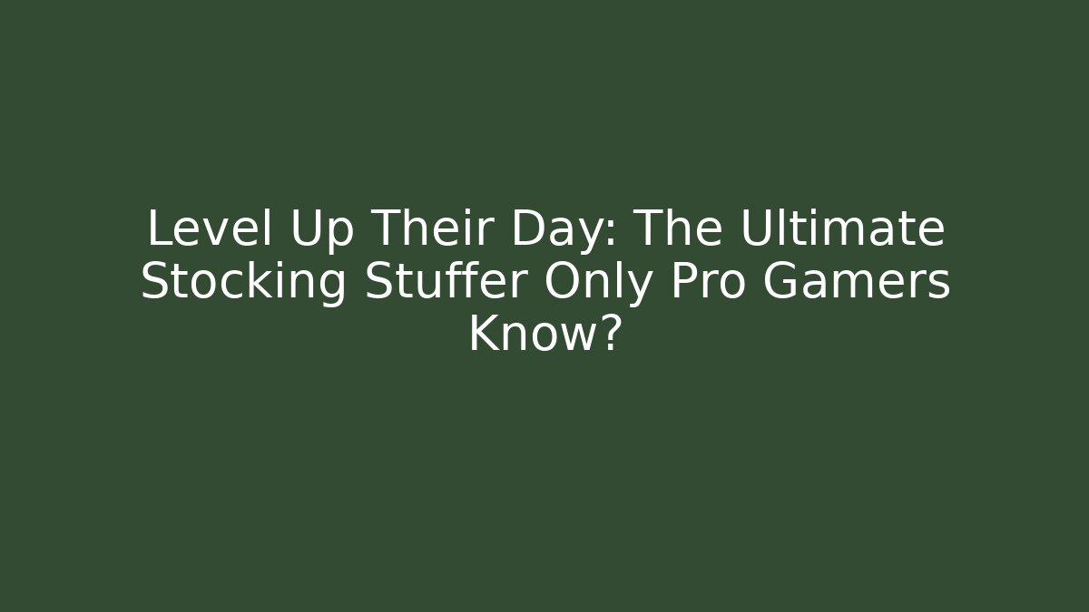 Level Up Their Day: The Ultimate Stocking Stuffer Only Pro Gamers Know?