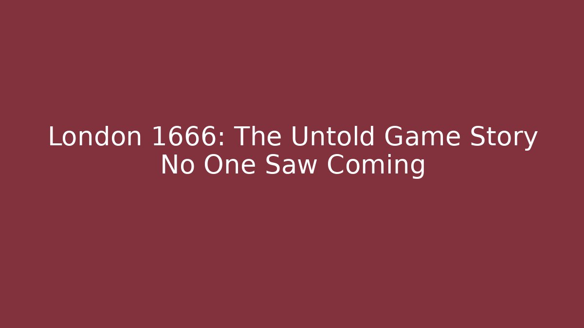 London 1666: The Untold Game Story No One Saw Coming