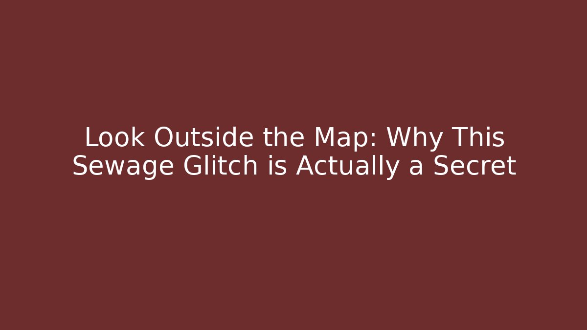 Look Outside the Map: Why This Sewage Glitch is Actually a Secret