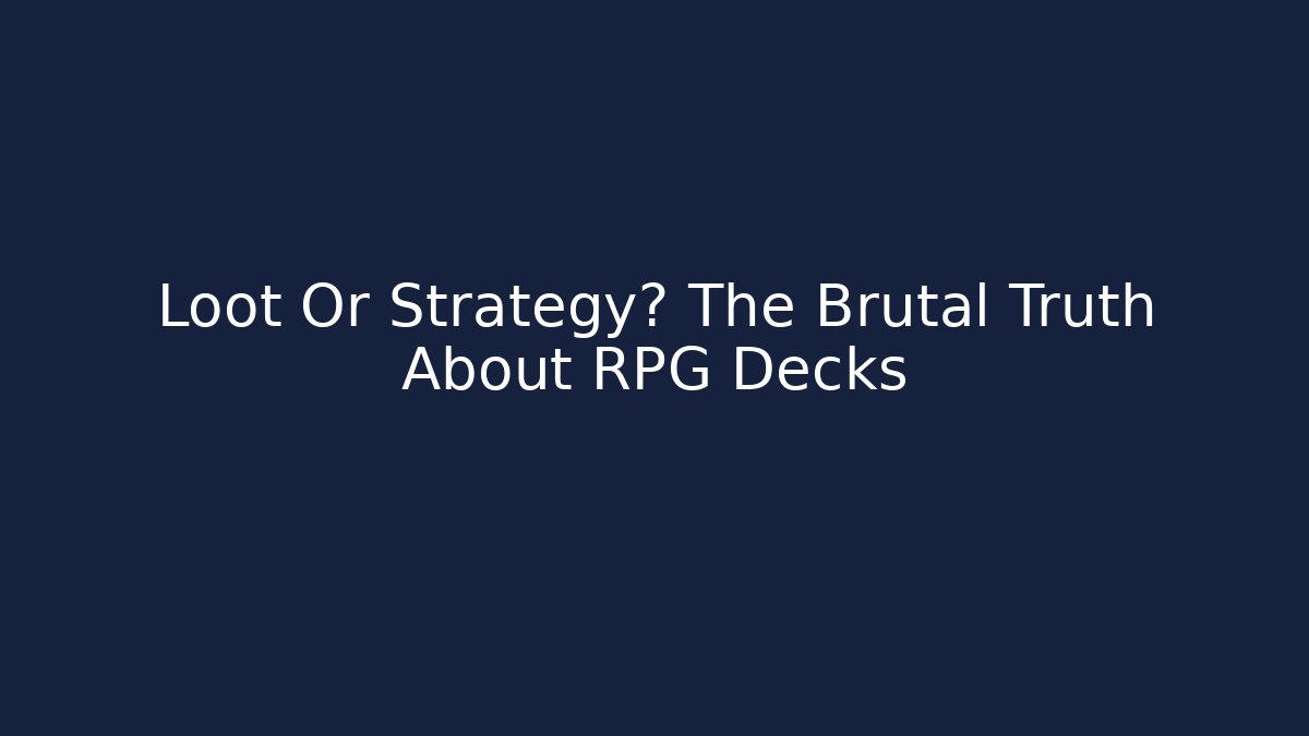 Loot Or Strategy? The Brutal Truth About RPG Decks