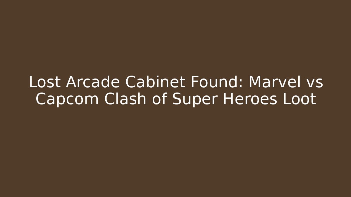 Lost Arcade Cabinet Found: Marvel vs Capcom Clash of Super Heroes Loot