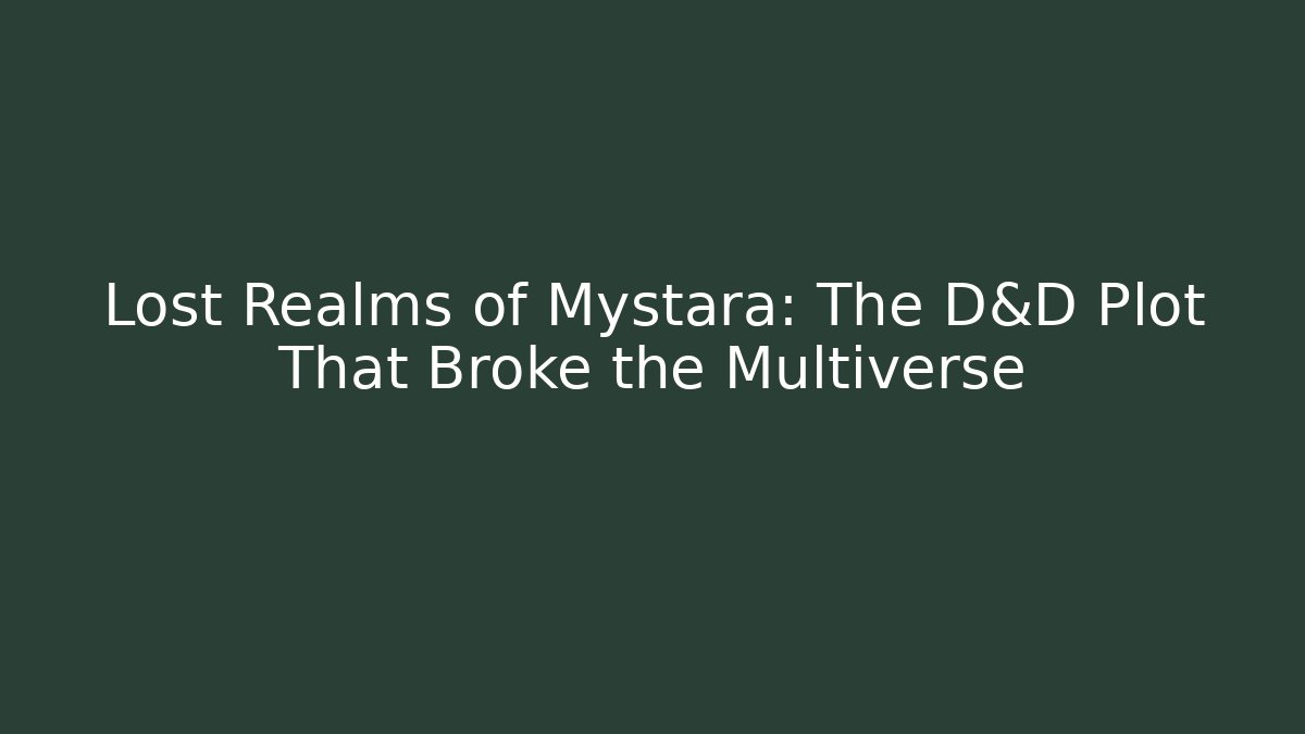 Lost Realms of Mystara: The D&D Plot That Broke the Multiverse