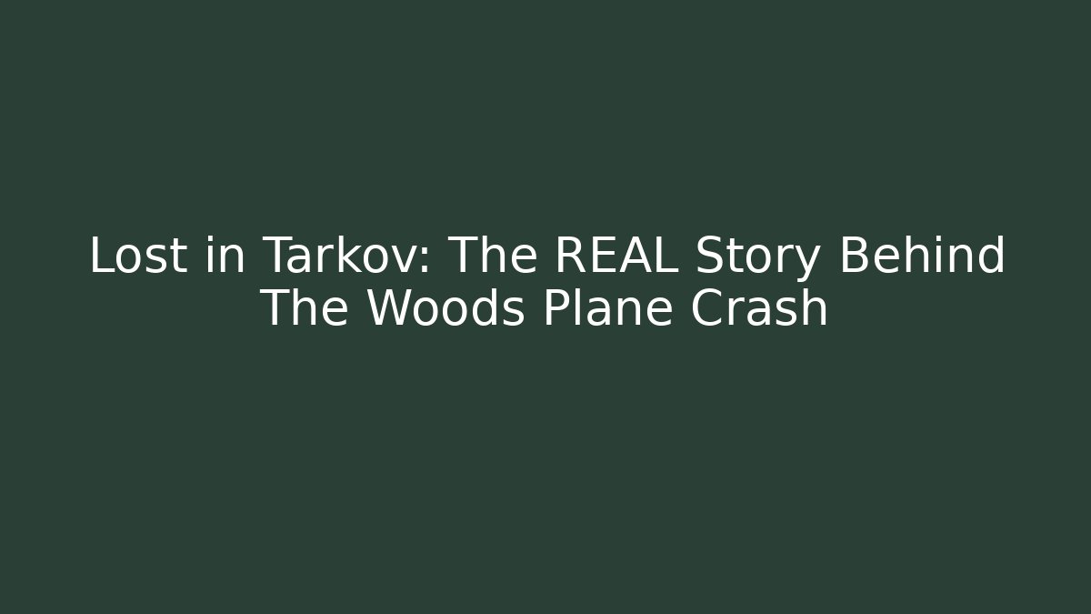 Lost in Tarkov: The REAL Story Behind The Woods Plane Crash