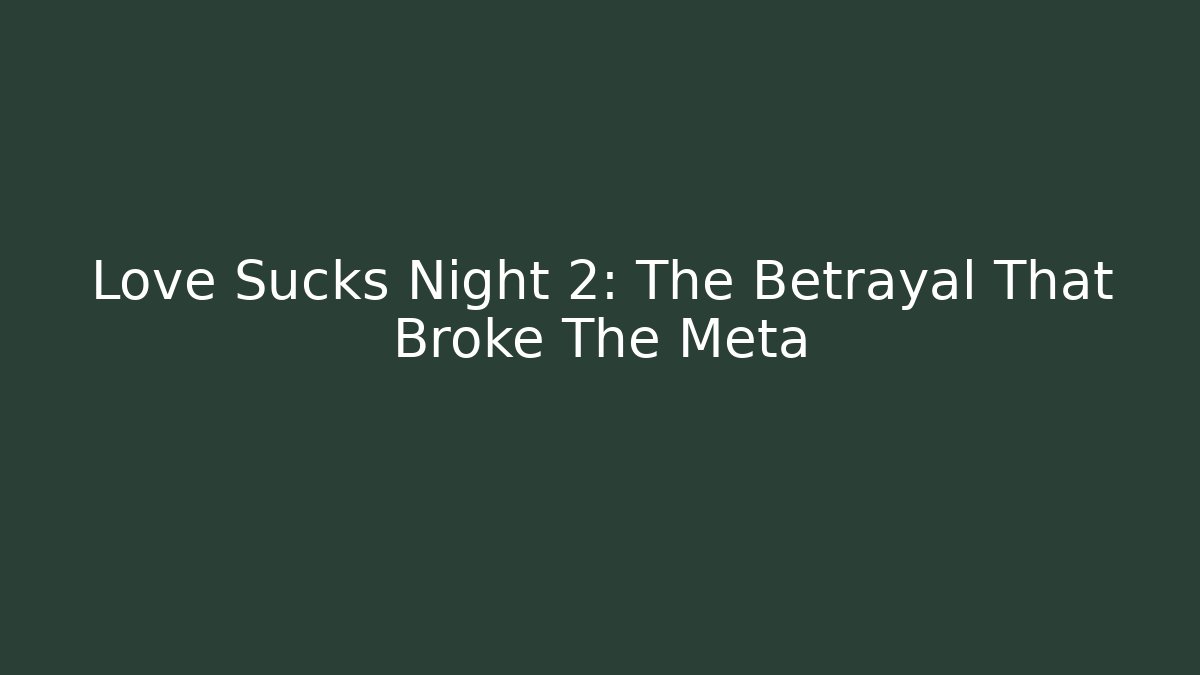 Love Sucks Night 2: The Betrayal That Broke The Meta