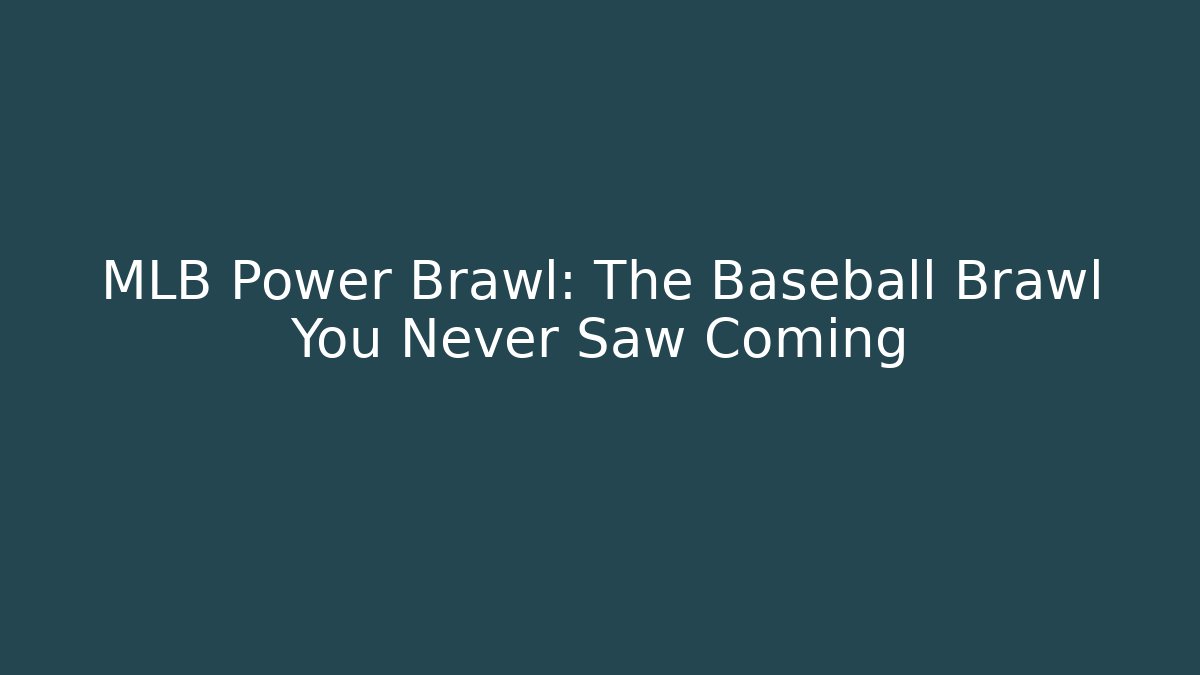 MLB Power Brawl: The Baseball Brawl You Never Saw Coming