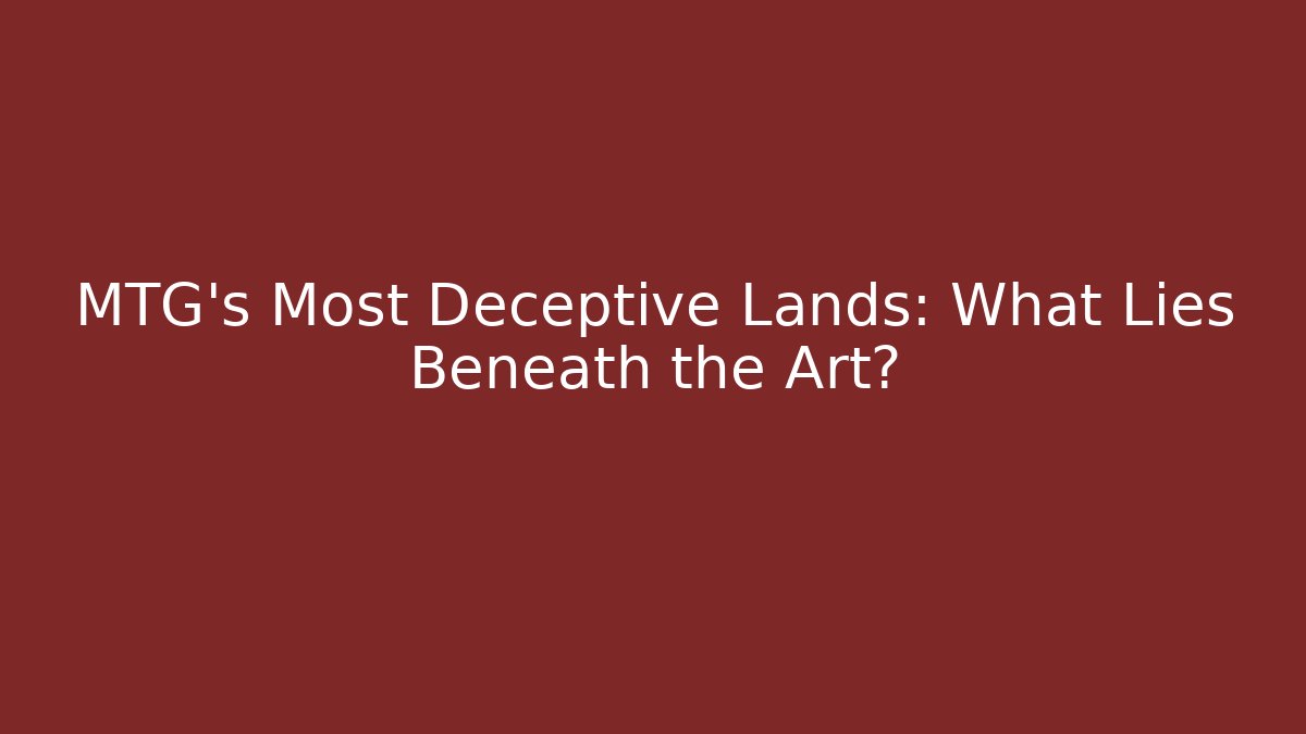 MTG's Most Deceptive Lands: What Lies Beneath the Art?