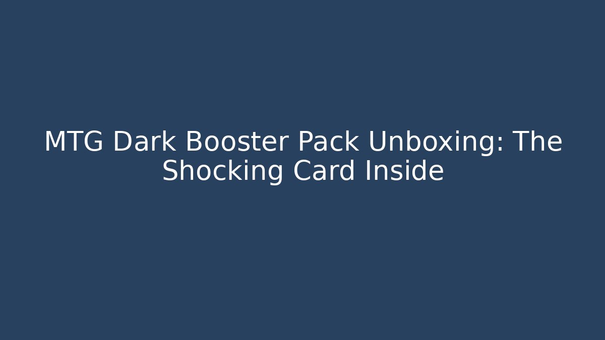 MTG Dark Booster Pack Unboxing: The Shocking Card Inside
