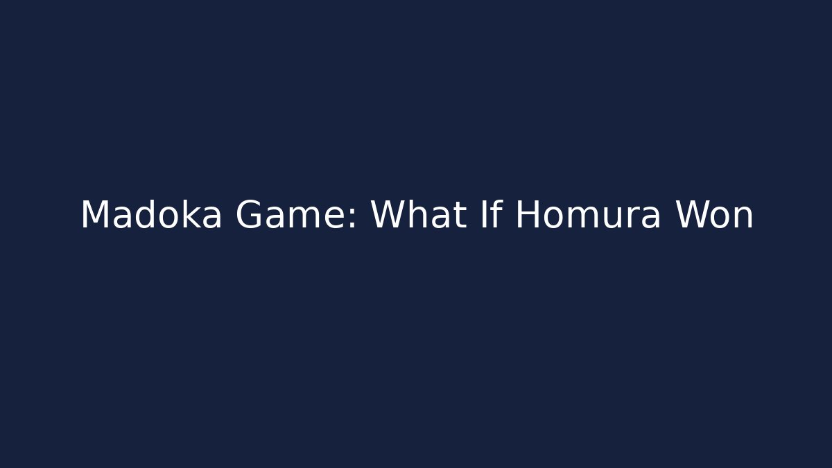 Madoka Game: What If Homura Won